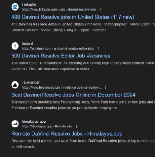 Davinci Resolve internship jobs in Halifax