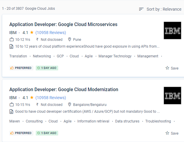 Google Cloud Platform internship jobs in Saint John
