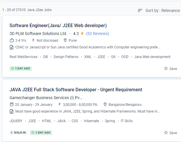 Java J2EE internship jobs in Mississauga