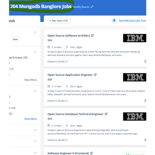 MongoDB internship jobs in Ottawa